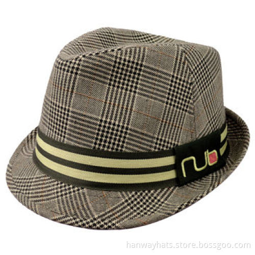 Wholesale Fashionable Plaid Fedora Kids' Hat with GG Hat Band and Bow TrimNew